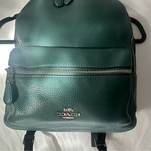 Coach teal leather backpack